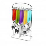 Gibson Home Santoro 20-Piece Stainless Steel Flatware Set with Hanging Rack inAssorted Colors