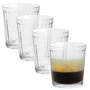 Pasabahce Optica 4 Piece 13 Ounce Double Old Fashioned Set in Clear Glass