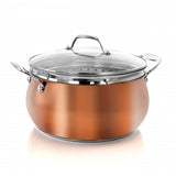Oster Carabello 2 Piece 6.9 Quart Stainless Steel Dutch Oven in Copper with Steamer Insert and Lid