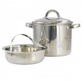 Oster Sangerfield 5 Quart Stainless Steel Pasta Pot with Strainer Lid and Steamer Basket