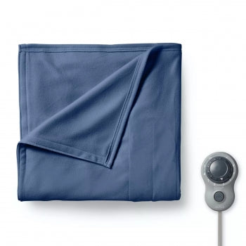 Sunbeam Full Size Electric Fleece Heated Blanket in Blue