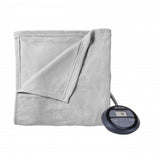 Sunbeam Twin Electric Heated MicroPlush Blanket in Gray with Digital Display Controller