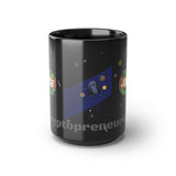 Black GC Joe Cryptopreneurial Epaulet Coffee or Tea Mug, 15oz Bitcoin Version