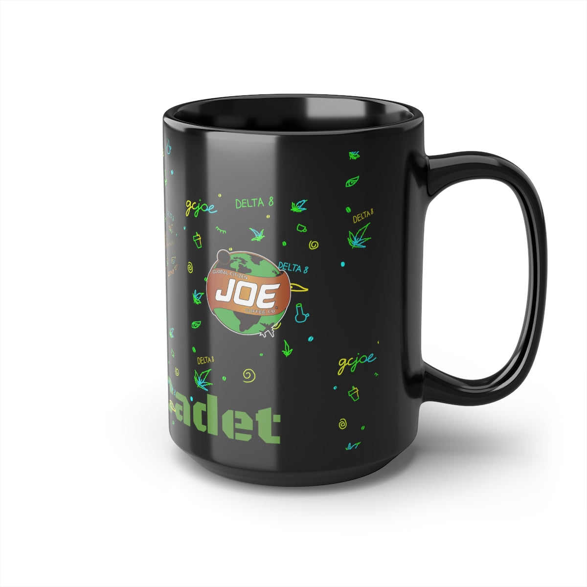Black GC Joe Space Cadet V2 Epaulet Coffee or Tea Mug, 15oz Delta 8 Version