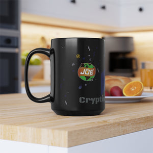 Black GC Joe Cryptopreneurial Epaulet Coffee or Tea Mug, 15oz Bitcoin Version