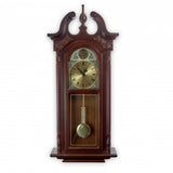 Bedford Clock Collection 38 Inch Chiming Pendulum Wall Clock in Cherry Oak Finish