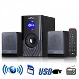 beFree Sound 2.1 Channel Surround Sound Bluetooth Speaker System -Black
