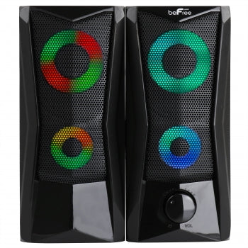 beFree Sound Computer Gaming Speakers with Color LED RGB Lights