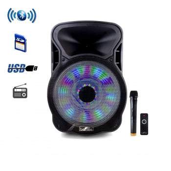 beFree Sound 15 Inch Bluetooth Rechargeable Party Speaker With Illuminating Lights