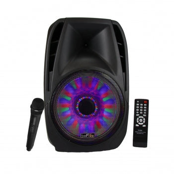 beFree Sound 15 Inch Portable Bluetooth Speaker with Sound/Volume Reactive Lights