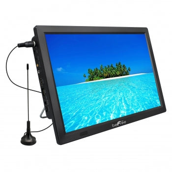beFree Sound Portable Rechargeable 14 Inch LED TV with HDMI, SD/MMC, USB, VGA, AV In/Out and Built-in Digital Tuner in Black