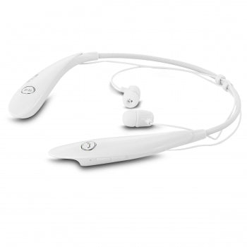 beFree Sound Bluetooth Wireless Active Earbud Headphones in White with Microphone