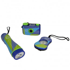 Discovery Kids 3-Piece Adventure Kit with Compass, Flashlight, and Camera