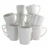 Elama Holt 12 Piece 10 Ounce Porcelain Mug Set in White