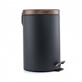 Elama 5 Liter Stylish Grey and Copper Soft Pedal Office, Kitchen and Bathroom Trash Bin
