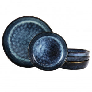Elama Noemi 5 Piece Stoneware Pasta Bowl Set in Blue