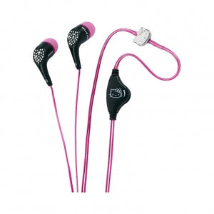 Spectra KT2081PB Hello Kitty Jeweled Earbud Headphones in Pink