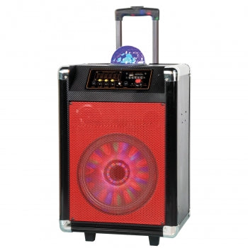 Supersonic 12 in. Portable Bluetooth DJ Speaker in Red