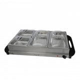 MegaChef Buffet Server & Food Warmer With 4 Removable Sectional Trays, Heated Warming Tray and Removable Tray Frame