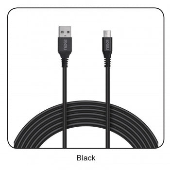 6 Ft. Fast Charge and Sync Round Micro USB Cable-BLACK