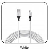 6 Ft. Fast Charge and Sync Round Micro USB Cable-WHITE