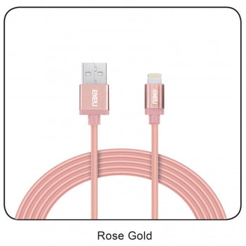 3 Ft. Lightning Charge and Sync Round Cable-ROSEGOLD