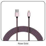 3 Ft. Lightning Charge and Sync 2-Tone Braided Cable-ROSEGOLD