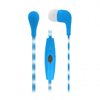 Naxa NE-951 VECTOR Earphones with LED Cord - BLUE