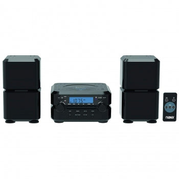 NAXA Electronics Wireless Bluetooth Digital CD Microsystem with LCD Display in Black