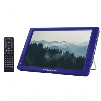 Refurbished Trexonic Ultra Lightweight Rechargeable Widescreen 12" LED Portable TV with HDMI, SD, MMC, USB, VGA, Headphone Jack, AV Inputs and Output and Built-in Digital Tuner and Detachable Antenna