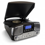 Refurbished Trexonic Retro Wireless Bluetooth, Record and CD Player in Black