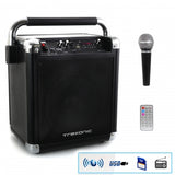 Refurbished Trexonic Wireless Portable Party Speaker with USB Recording, FM Radio & Microphone, Black