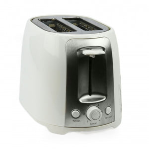 Brentwood 2 Slice Cool Touch Toaster in White and Stainless Steel
