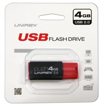 Unirex USB 2.0 4GB Flash Drive in Red