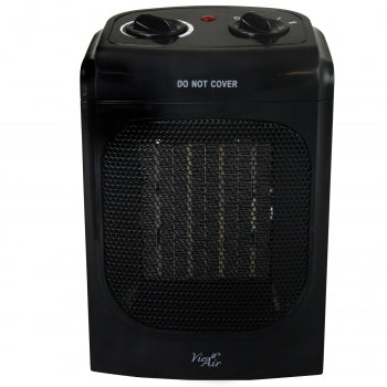 Vie Air 1500W Portable 2-Settings Home Black Ceramic Heater with Adjustable Thermostat