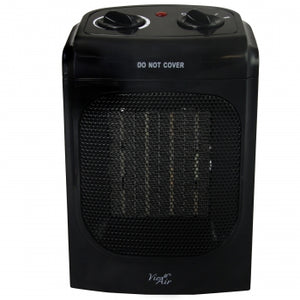 Vie Air 1500W Portable 2-Settings Home Black Ceramic Heater with Adjustable Thermostat