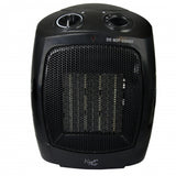 Vie Air 1500W Portable 2-Settings Office Black Ceramic Heater with Adjustable Thermostat