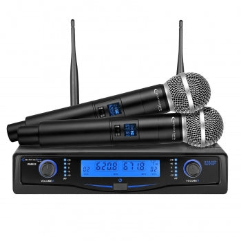 Technical Pro Professional UHF Dual Wireless Microphone System with Carrying Case