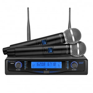Technical Pro Professional UHF Dual Wireless Microphone System with Carrying Case